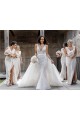 V-Neck Long Soft Chiffon Champagne Sleeveless Bridesmaid Dress Darwin