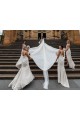 V-Neck Long Soft Chiffon Champagne Sleeveless Bridesmaid Dress Darwin