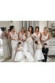 V-Neck Long Soft Chiffon Champagne Sleeveless Bridesmaid Dress Darwin