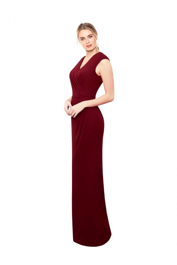 High Neck Long Soft Chiffon Burgundy Mermaid Sleeveless Prom Dress / Bridesmaid Dress Darwin