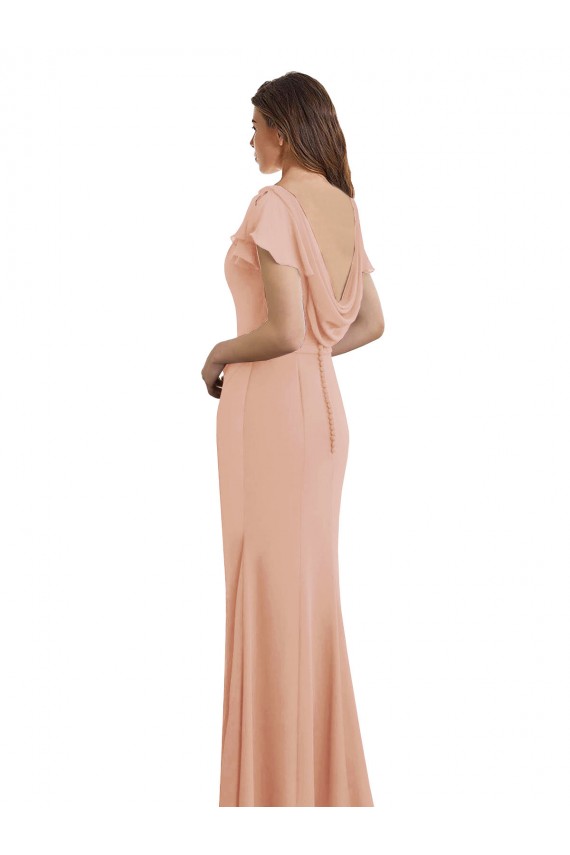 High Neck Long Soft Chiffon Bliss Pink Sleeveless Prom Dress / Bridesmaid Dress Darwin