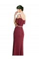 Sweetheart Long Soft Chiffon Burgundy Cold Shoulder Bridesmaid Dress Darwin