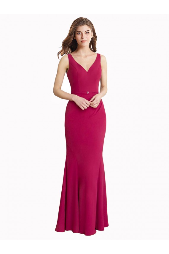 High Neck Long Soft Chiffon Red Sleeveless Prom Dress / Bridesmaid Dress Darwin