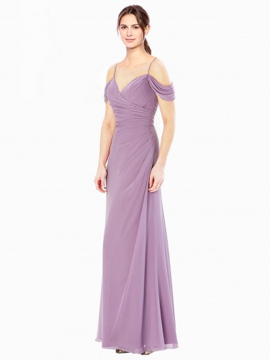 High Neck Long Soft Chiffon Sheath Sleeveless Bridesmaid Dress / Formal Dress Darwin