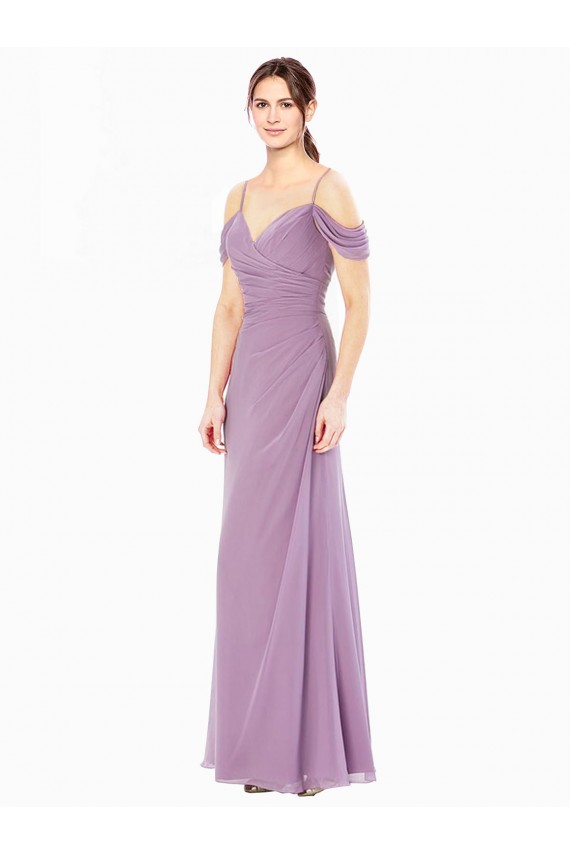 High Neck Long Soft Chiffon Sheath Sleeveless Bridesmaid Dress / Formal Dress Darwin