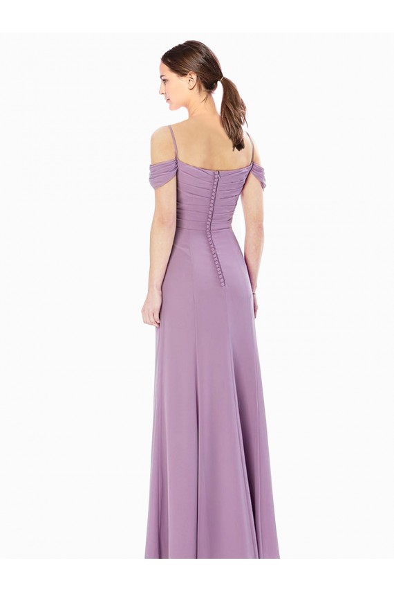 High Neck Long Soft Chiffon Sheath Sleeveless Bridesmaid Dress / Formal Dress Darwin