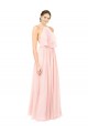 Halter Neck Long Soft Chiffon Pink Sleeveless Formal Dress / Bridesmaid Dress Darwin