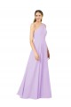 One Shoulder Long Soft Chiffon Lilac Sleeveless Formal Evening Gown / Bridesmaid Dress Darwin