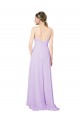 V-Neck Long Soft Chiffon Lilac Sleeveless High Low Bridesmaid Dress Darwin