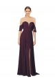 Sweetheart Long Soft Chiffon Grape Cold Shoulder Formal Dress / Bridesmaid Dress Darwin