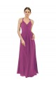 V-Neck Long Soft Chiffon Wild Berry Sleeveless Bridesmaid Dress Darwin