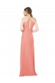 Halter Neck Long Soft Chiffon Desert Rose Sleeveless Bridesmaid Dress Darwin
