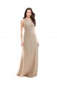High Neck Long Soft Chiffon Champagne Sleeveless Bridesmaid Dress Darwin