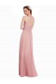 Halter Neck Long Soft Chiffon Bliss Pink A-Line Sleeveless Bridesmaid Dress Darwin