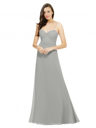 Sweetheart Long Chiffon Silver Sleeveless Bridesmaid Dress Darwin