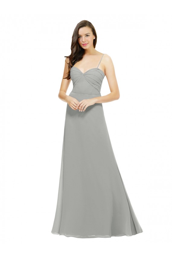 Sweetheart Long Chiffon Silver Sleeveless Bridesmaid Dress Darwin
