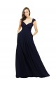 Sweetheart Long Chiffon Dark Navy Sleeveless Bridesmaid Gowns Darwin