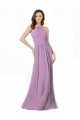 Halter Neck Long Soft Chiffon Dark Lavender Sleeveless Bridesmaid Dress Darwin