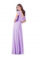 V-Neck Long Soft Chiffon Lilac Cap Sleeves Bridesmaid Dress / Formal Dress Darwin