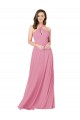 Halter Neck Long Soft Chiffon Skin Pink Sleeveless Prom Dress / Bridesmaid Dress Darwin