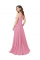 Halter Neck Long Soft Chiffon Skin Pink Sleeveless Prom Dress / Bridesmaid Dress Darwin
