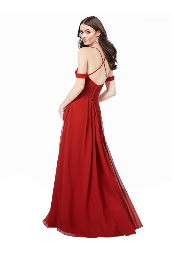 Sweetheart Long Soft Chiffon Dark Red Sleeveless Bridesmaid Dress Darwin