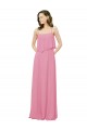Spaghetti Straps Long Soft Chiffon Skin Pink Sleeveless Bridesmaid Dress Darwin