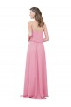 Spaghetti Straps Long Soft Chiffon Skin Pink Sleeveless Bridesmaid Dress Darwin