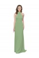 High Neck Long Soft Chiffon Seagrass Sleeveless Formal Dress / Bridesmaid Dress Darwin