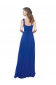 Square Neck Long Soft Chiffon Royal Blue Sleeveless Bridesmaid Dress Darwin
