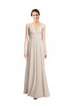 V-Neck Long Soft Chiffon Cream Pink Sleeveless Formal Dress / Bridesmaid Dress Darwin