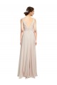 V-Neck Long Soft Chiffon Cream Pink Sleeveless Formal Dress / Bridesmaid Dress Darwin