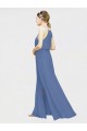 Halter Neck Long Floor Length Chiffon Dark Navy Sleeveless Formal Dress / Bridesmaid Dress Darwin