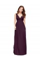 V-Neck Long Chiffon Grape Sleeveless Evening Gowns / Bridesmaid Dresses Darwin