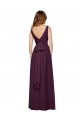 V-Neck Long Chiffon Grape Sleeveless Evening Gowns / Bridesmaid Dresses Darwin
