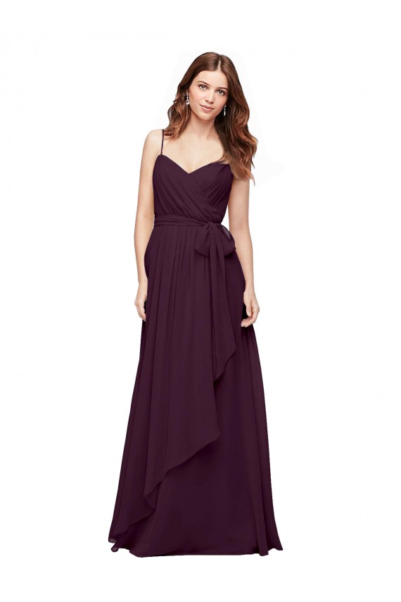 V-Neck Long Soft Chiffon Grape Sleeveless Bridesmaid Dress / Formal Dress Darwin