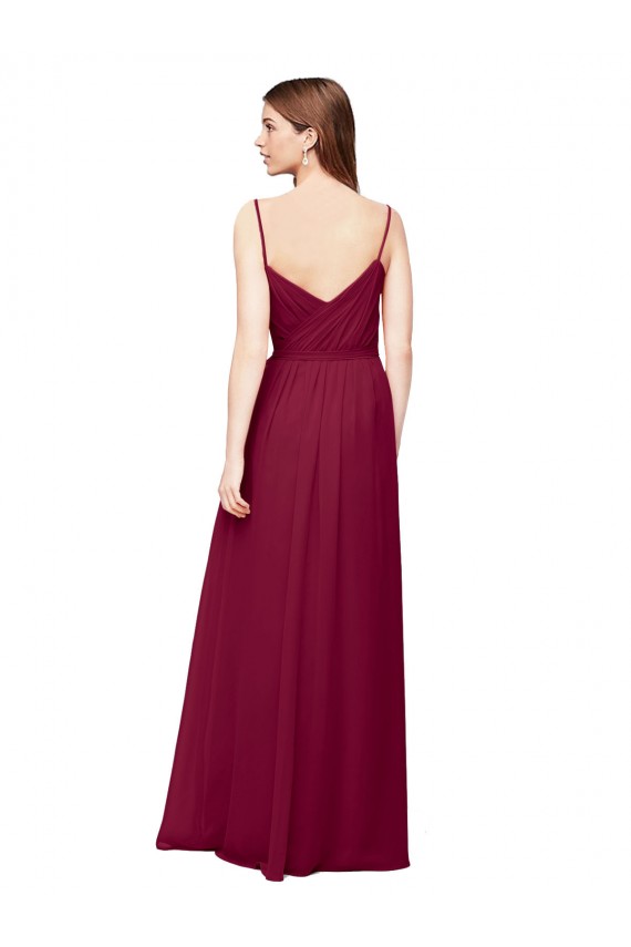 V-Neck Long Soft Chiffon Grape Sleeveless Bridesmaid Dress / Formal Dress Darwin