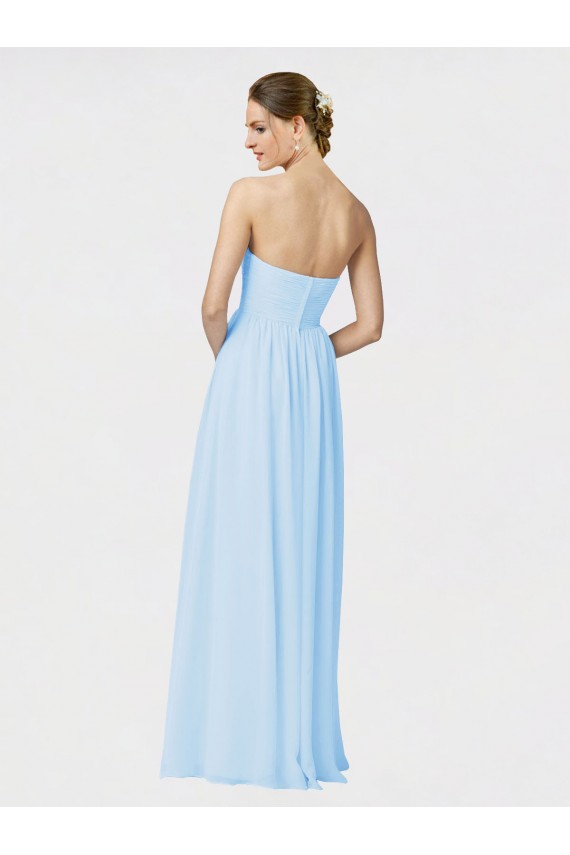 Strapless Long Soft Chiffon Light Sky Blue Sleeveless Formal Dress / Bridesmaid Dress Darwin