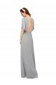 V-Neck Long Chiffon Royal Blue Flutter Sleeves Bridesmaid Dress / Evening Gowns Darwin