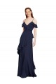 V-Neck Long Chiffon Dark Navy Sleeveless Formal Dresses / Bridesmaid Dresses Darwin