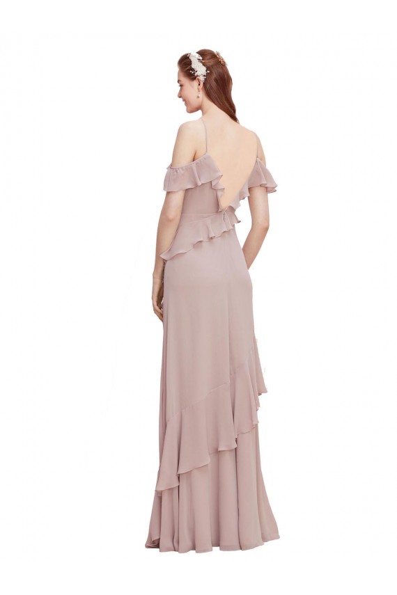 V-Neck Long Chiffon Dark Navy Sleeveless Formal Dresses / Bridesmaid Dresses Darwin