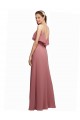 Scoop Neck Long Floor Length Chiffon Dark Navy Sleeveless Bridesmaid Dress Darwin