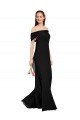 Off the Shoulder Long Soft Chiffon Black Sleeveless Prom Dress / Bridesmaid Dress Darwin