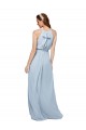 High Neck Long Soft Chiffon Royal Blue A-Line Sleeveless Bridesmaid Dress Darwin