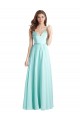 V-Neck Long Soft Chiffon & Satin Waterfall Sleeveless Bridesmaid Dress Darwin