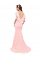 V-Neck Long Soft Chiffon Pink Flutter Sleeves Bridesmaid Dress Darwin