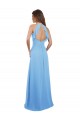 Halter Neck Long Chiffon Periwinkle Sleeveless Bridesmaid Dress / Evening Dress Darwin