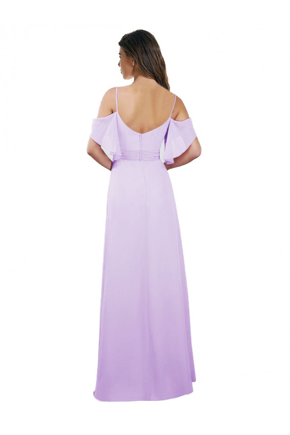 Sweetheart Long Soft Chiffon Lilac Cold Shoulder Formal Dress / Bridesmaid Dress Darwin