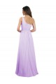 One Shoulder Long Chiffon Lilac Sleeveless Bridesmaid Dress / Evening Dress Darwin