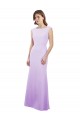 Round Neck Long Soft Chiffon Lilac Cap Sleeves Bridesmaid Dress Darwin